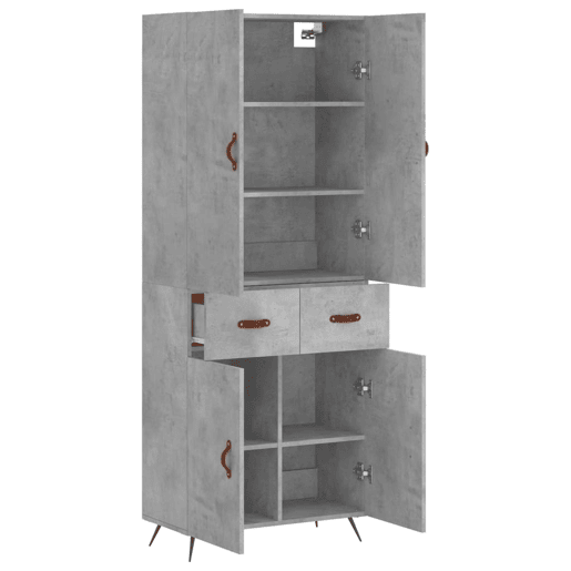Armário alto - Bufete - Móvel de apoio 69,5x34x180 cm derivados de madeira cinza cimento pt922 Armário alto - Bufete - Móvel de apoio 69,5x34x180 cm derivados de madeira cinza cimento pt922