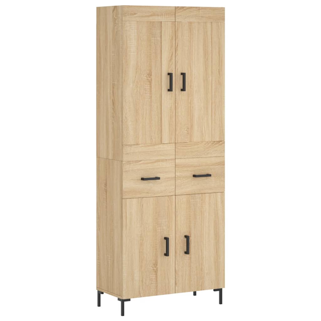 Aparador alto - Mueble de almacenamiento 2 pcs 69 Madera Clara