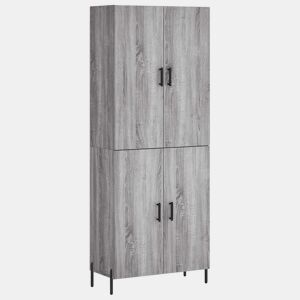 Armário alto - Bufete - Móvel de apoio 69,5x34x180 cm derivados de madeira sonoma cinza pt1077