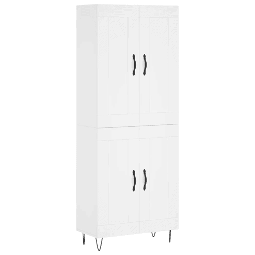 Armário alto - Bufete - Móvel de apoio 69,5x34x180 cm derivados de madeira branco pt718 Armário alto - Bufete - Móvel de apoio 69,5x34x180 cm derivados de madeira branco pt718