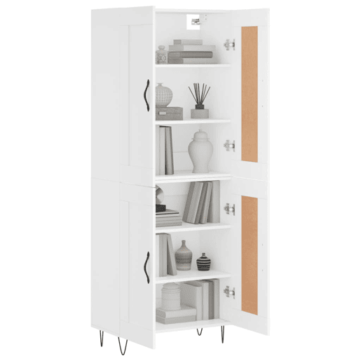 Armário alto - Bufete - Móvel de apoio 69,5x34x180 cm derivados de madeira branco pt718 Armário alto - Bufete - Móvel de apoio 69,5x34x180 cm derivados de madeira branco pt718