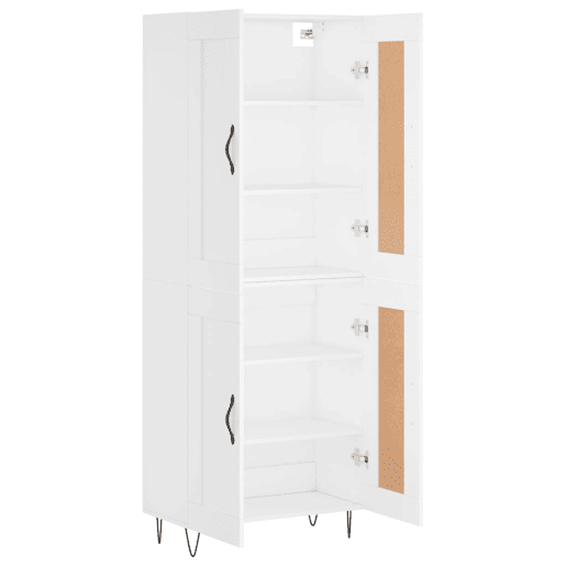 Armário alto - Bufete - Móvel de apoio 69,5x34x180 cm derivados de madeira branco pt718 Armário alto - Bufete - Móvel de apoio 69,5x34x180 cm derivados de madeira branco pt718