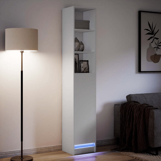 Aparador - Bufete - Móvei de apoio c luzes LED 36x32,5x200cm derivados de madeira branco pt2109