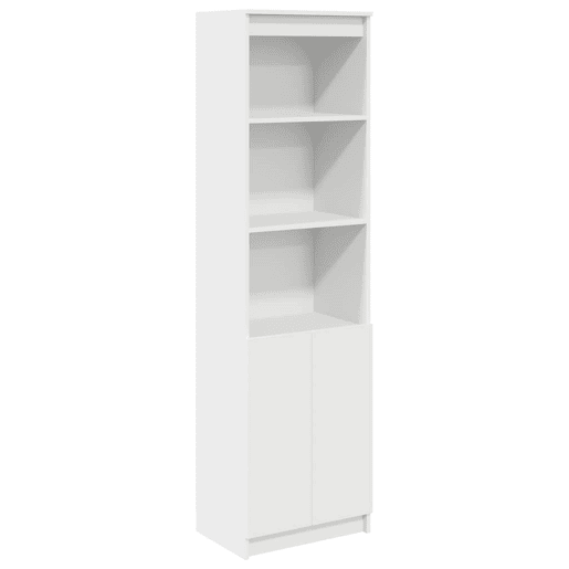 Armário alto - Bufete - Móvel de apoio 50x35x180cm derivados de madeira branco pt327