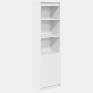 Armário alto - Bufete - Móvel de apoio 50x35x180cm derivados de madeira branco pt327