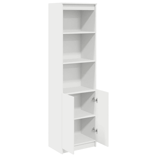 Armário alto - Bufete - Móvel de apoio 50x35x180cm derivados de madeira branco pt327