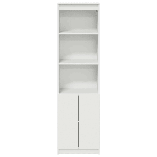 Armário alto - Bufete - Móvel de apoio 50x35x180cm derivados de madeira branco pt327