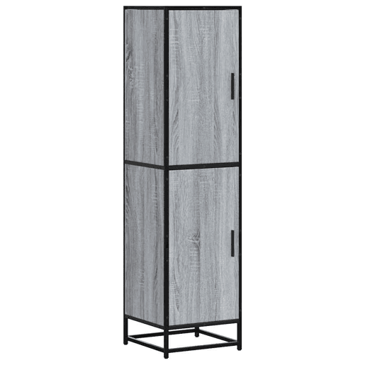 Armário alto - Bufete - Móvel de apoio 35,5x35x139 cm madeira e metal cinza sonoma pt1479