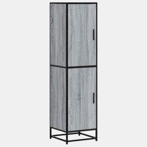 Armário alto - Bufete - Móvel de apoio 35,5x35x139 cm madeira e metal cinza sonoma pt1479