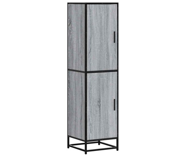 Aparador alto - mueble de almacenamiento madera ingeniería metal gris sonoma 35,5x35x13 cm es1479