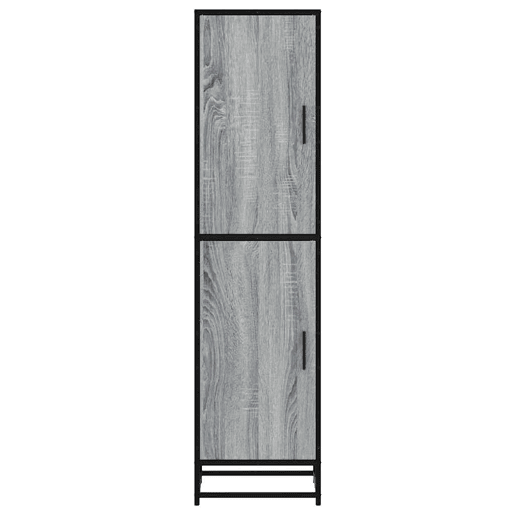 Armário alto - Bufete - Móvel de apoio 35,5x35x139 cm madeira e metal cinza sonoma pt1479