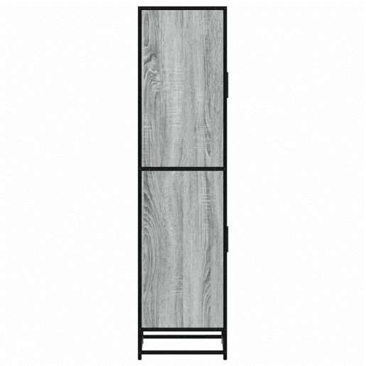 Armário alto - Bufete - Móvel de apoio 35,5x35x139 cm madeira e metal cinza sonoma pt1479