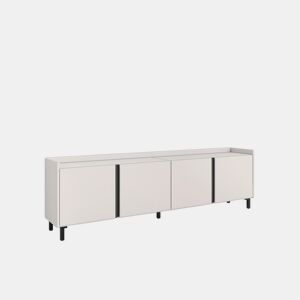 Móvel de TV, Muito espaço de arrumação, 207x35x61cm, Para televisores até 80, Design industrial, Estilo moderno, Bege