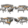 Conjunto de jardim com 2 sofás,cadeira e mesa de centro,cinza