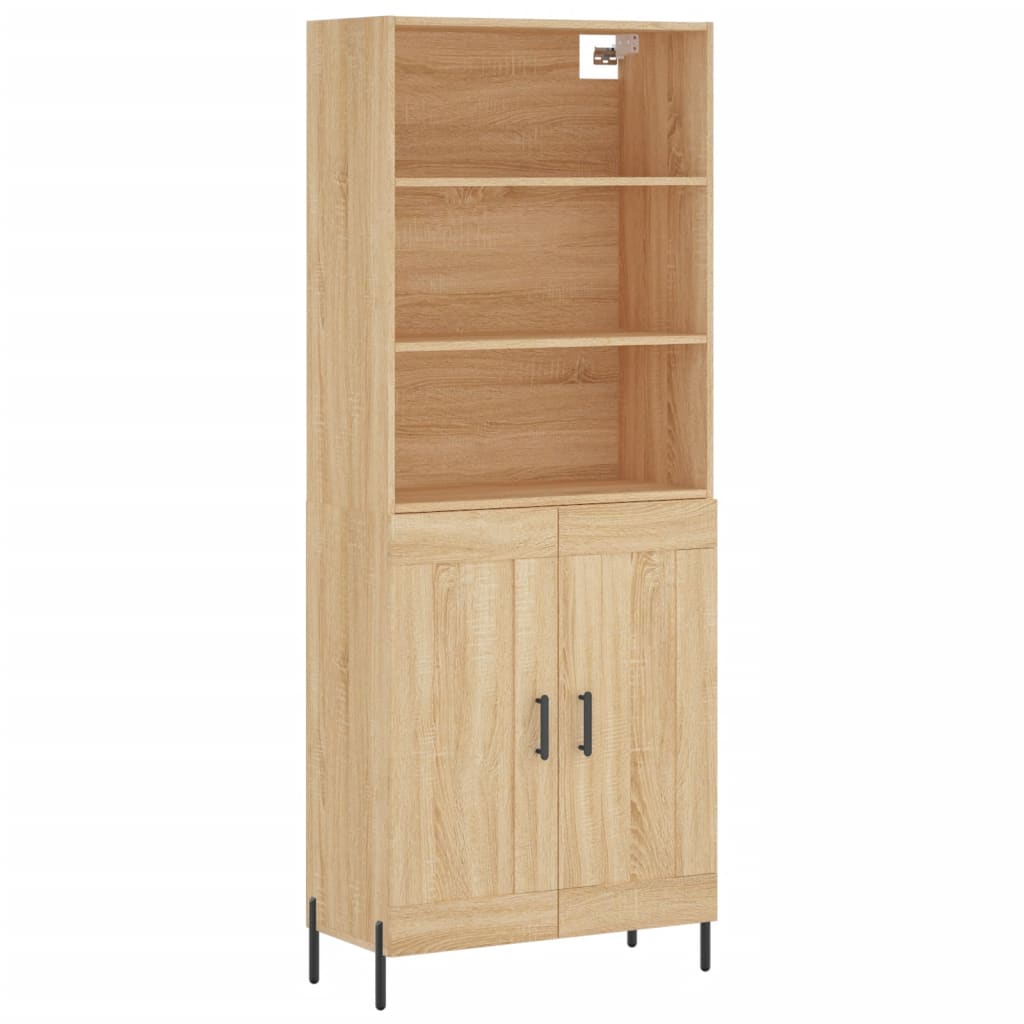 Aparador alto - Mueble de almacenamiento 69 Madera Clara