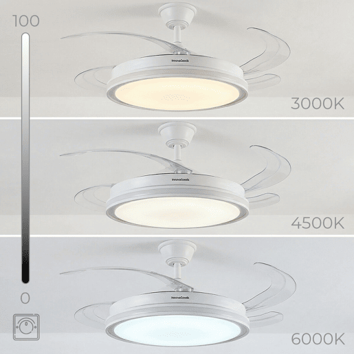 Ventoinha de teto com LED RGB e controlo remoto InnovaGoods