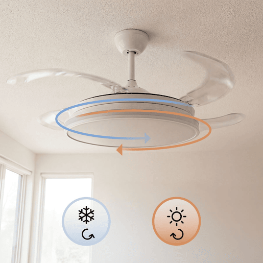 Ventoinha de teto com LED RGB e controlo remoto InnovaGoods