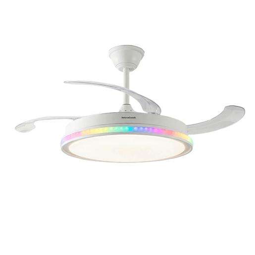 Ventoinha de teto com LED RGB e controlo remoto InnovaGoods