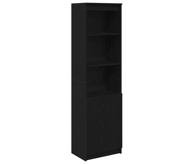 Aparador alto - mueble de almacenamiento roble negro 50x35x180 cm madera de ingeniería es1584
