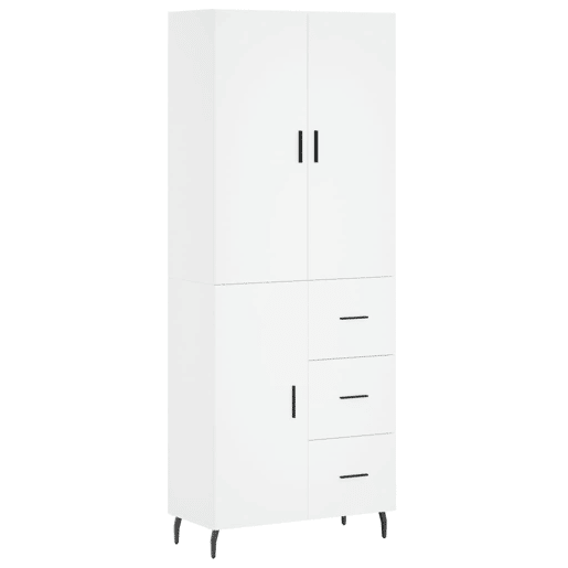 Armário alto - Bufete - Móvel de apoio 69,5x34x180 cm derivados de madeira branco pt658 Armário alto - Bufete - Móvel de apoio 69,5x34x180 cm derivados de madeira branco pt658