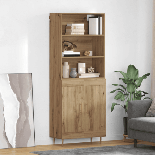 Aparador - Bufete - Móvel de apoio Carvalho Artesanal 69,5 x 34 x 180 cm Madeira processada pt1571