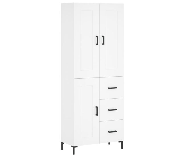 Aparador alto - mueble de almacenamiento madera contrachapada blanco 69,5x34x180 cm es738
