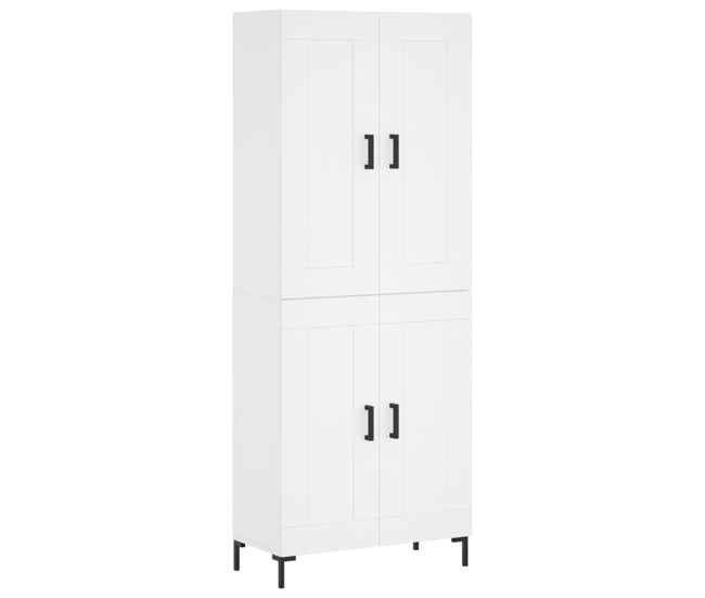 Aparador alto - mueble de almacenamiento madera contrachapada blanco 69,5x34x180 cm es717