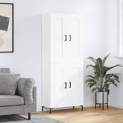 Armário alto - Bufete - Móvel de apoio 69,5x34x180 cm derivados de madeira branco pt717 Armário alto - Bufete - Móvel de apoio 69,5x34x180 cm derivados de madeira branco pt717