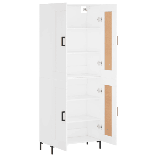 Armário alto - Bufete - Móvel de apoio 69,5x34x180 cm derivados de madeira branco pt717 Armário alto - Bufete - Móvel de apoio 69,5x34x180 cm derivados de madeira branco pt717