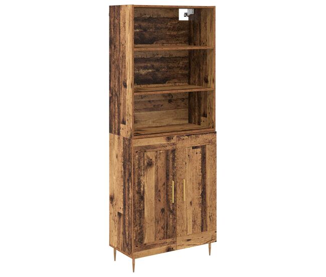 Aparador alto - mueble de almacenamiento madera vieja 69,5 x 34 x 180 cm es1525