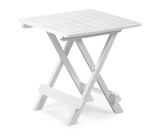 Mesita de terraza adige resina plegable blanco 50x44x44 cm