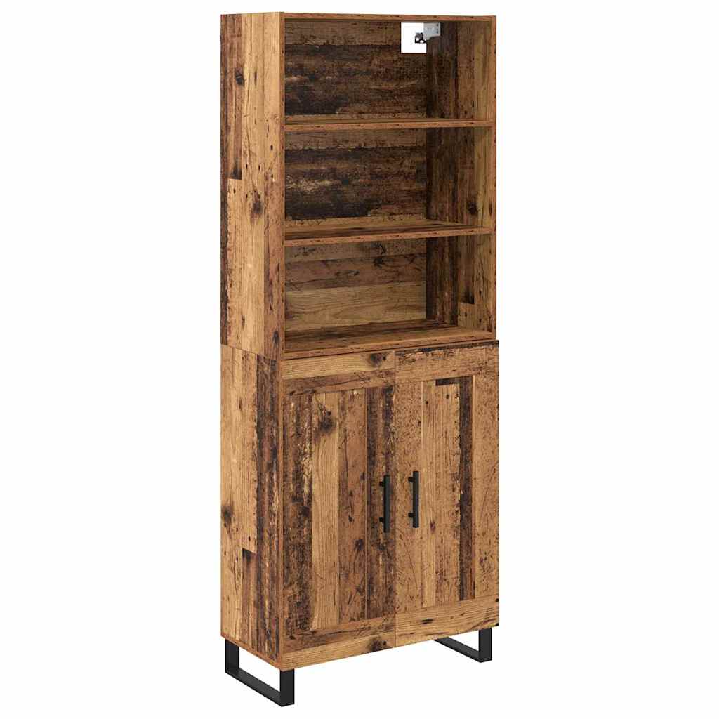 Aparador alto - mueble de almacenamiento madera vieja 69,5 x 34 x 180 cm es1524