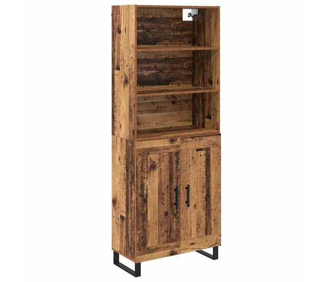 Aparador alto - mueble de almacenamiento madera vieja 69,5 x 34 x 180 cm es1524