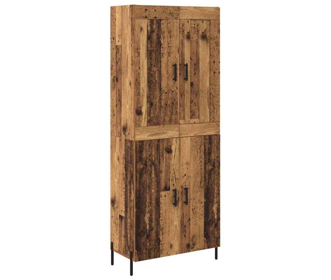 Aparador alto - mueble de almacenamiento 2 pcs madera envejecida madera de ingeniería es158