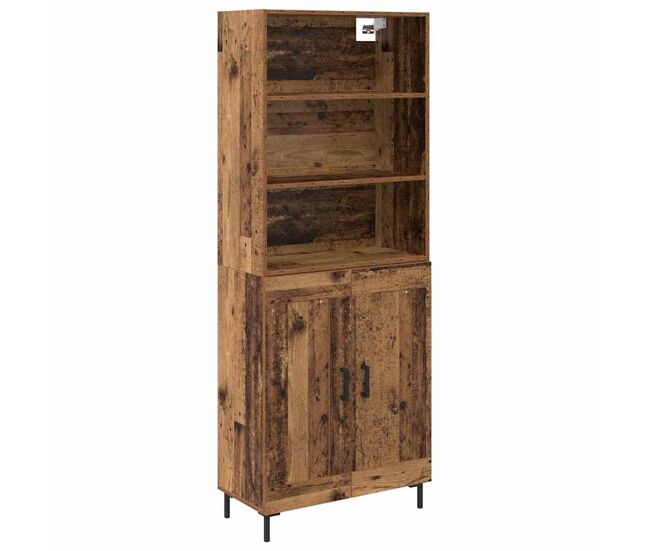 Aparador alto - mueble de almacenamiento madera vieja 69,5 x 34 x 180 cm es1521