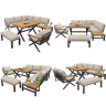 Conjunto de jardim com 2 sofás,cadeira e mesa de centro,bege