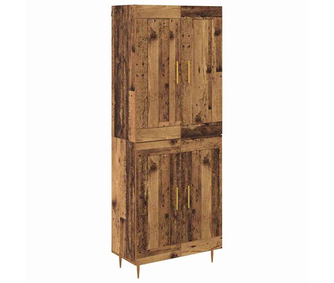 Aparador alto - mueble de almacenamiento madera envejecida 69,5 x 34 x 180 cm es1450