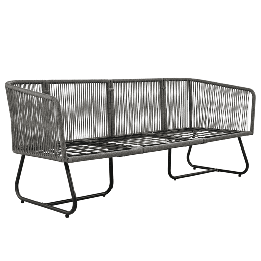 Conjunto de jardim com sofá,2 cadeiras e mesa de centro,cinza