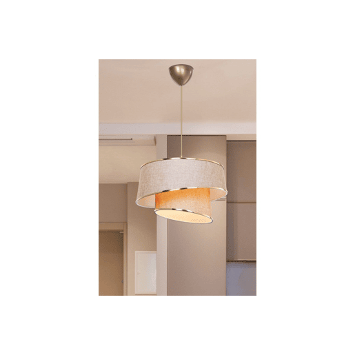 Candeeiro suspenso bege castanho dourado 32,5 x 65 cm com casquilho E27
