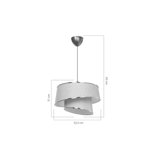 Candeeiro suspenso bege castanho dourado 32,5 x 65 cm com casquilho E27