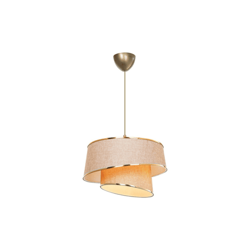Candeeiro suspenso bege castanho dourado 32,5 x 65 cm com casquilho E27
