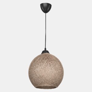 Candeeiro Suspenso E27 Corda Castanho Preto 22x65 cm Estilo Boémio