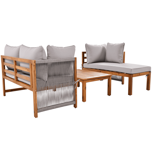 Conjunto de jardim com sofá e mesa de centro,cinza Conjunto de jardim com sofá e mesa de centro,cinza