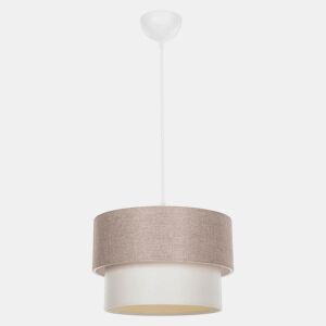 Candeeiro Suspenso Bege E27 D30x72 cm com Tecido PVC