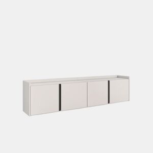 Móvel de TV, Muito espaço de arrumação, 207x35x50cm, Para televisores até 80, Suspensos, Estilo moderno, Bege
