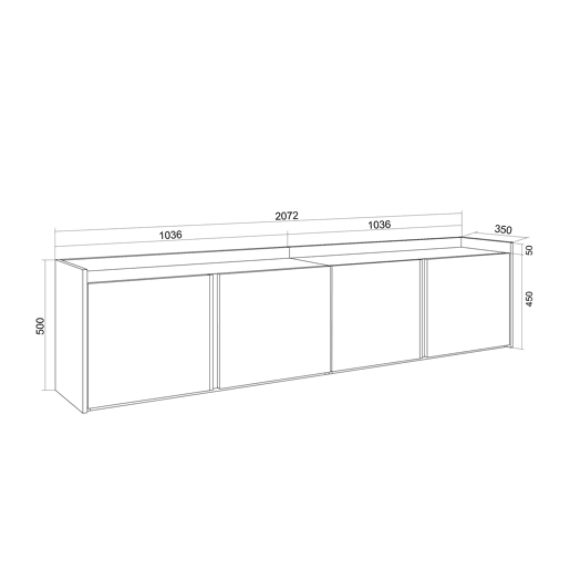 Móvel de TV, Muito espaço de arrumação, 207x35x50cm, Para televisores até 80, Suspensos, Estilo moderno, Bege Móvel de TV, Muito espaço de arrumação, 207x35x50cm, Para televisores até 80, Suspensos, Estilo moderno, Bege