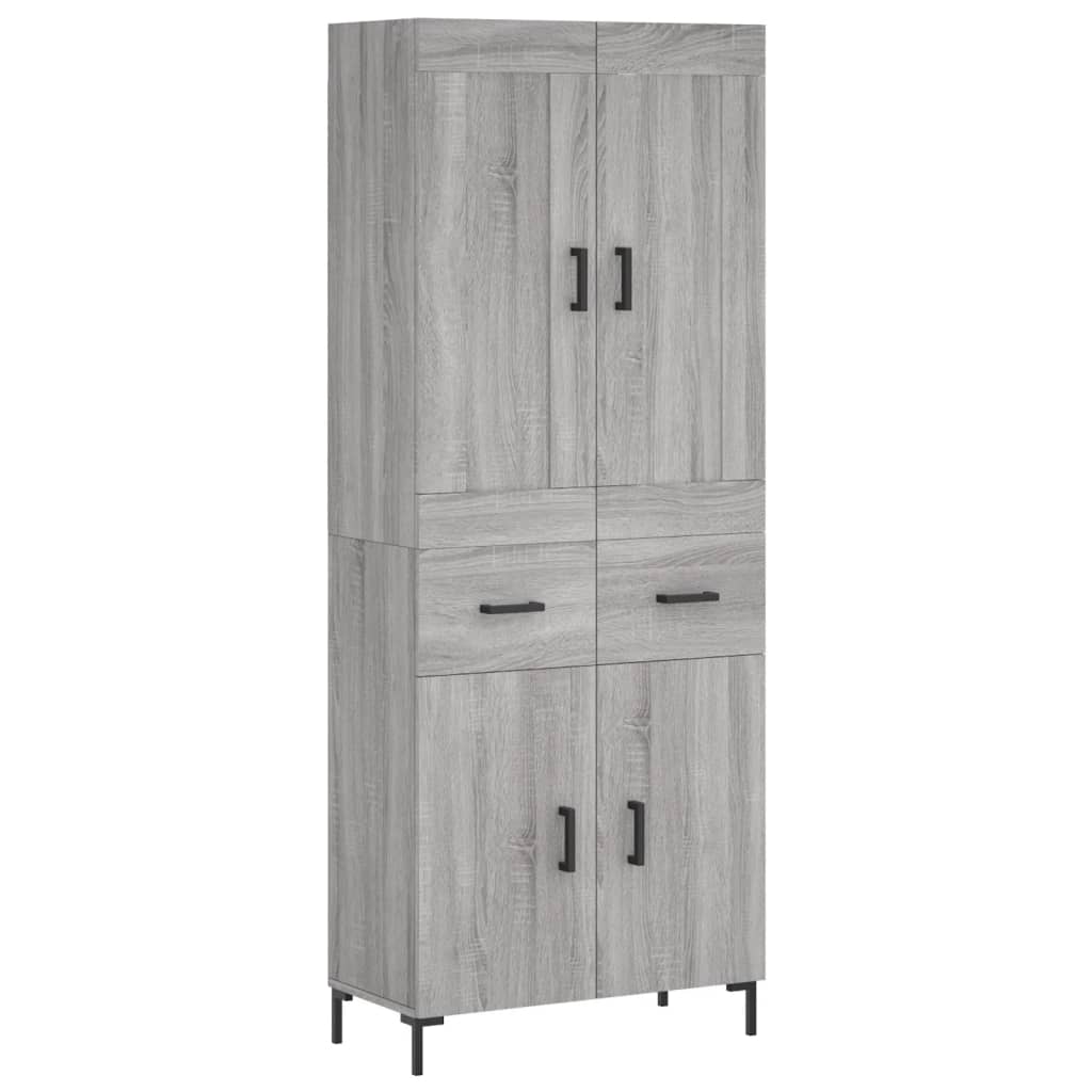 Aparador alto - Mueble de almacenamiento 2 pcs 69 Roble/ Gris