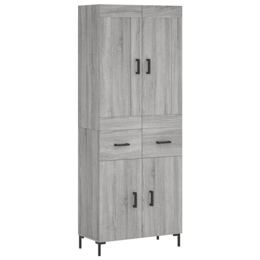 Armário alto - Bufete - Móvel de apoio 69,5x34x180 cm derivados de madeira sonoma cinza pt1138