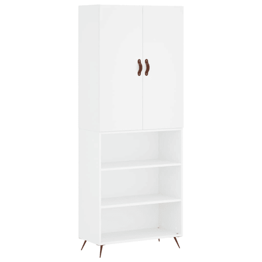 Armário alto - Bufete - Móvel de apoio 69,5x34x180 cm derivados de madeira branco pt668