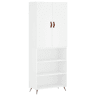 Armário alto - Bufete - Móvel de apoio 69,5x34x180 cm derivados de madeira branco pt668